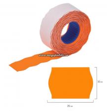 Этикет-лента TOVEL 26х16 мм, оранжевая, волна, 1*10 рул. (160 рул./16 уп. в кор.)