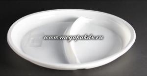 Тарелка 2-х, 205 мм, белая, РР, 1*50 шт. (1000 шт./20 уп. в кор.) ПД