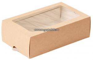 ECO MB 12 Упаковка для Макарони с окном (180x110 мм, h 55 мм) ДНО 1*50+ КРЫШКА 1*50 (300)