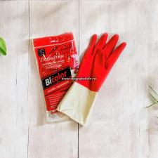 Перчатки хоз. латексные BICOLOR, р-р S, 1*12 (120 уп/кор.)