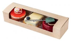 SWEET SHOW BOX коробка для кондитерских изделий с окном (200х80 мм, h 60 мм) 1*25 (300)