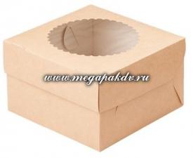 ECO MUF 4 для 4-x маффинов с окном (160х160 мм, h 100 мм) 1*25 (150)